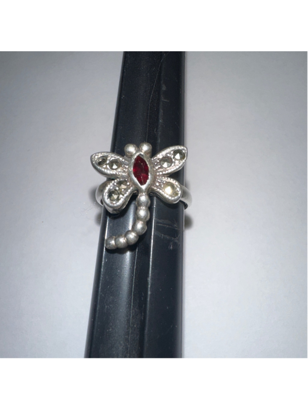 Women's Unbranded Dragonfly Ring Silver Red One Size